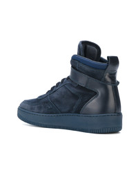 dunkelblaue hohe Sneakers aus Wildleder von Moncler