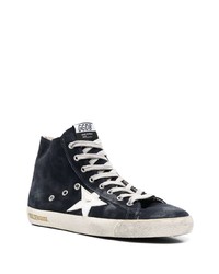 dunkelblaue hohe Sneakers aus Wildleder von Golden Goose