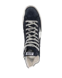 dunkelblaue hohe Sneakers aus Wildleder von Golden Goose