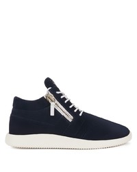 dunkelblaue hohe Sneakers aus Wildleder von Giuseppe Zanotti