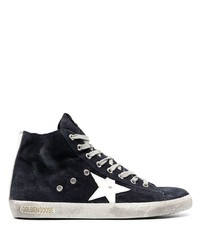 dunkelblaue hohe Sneakers aus Wildleder von Golden Goose