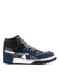 dunkelblaue hohe Sneakers aus Wildleder von Kolor