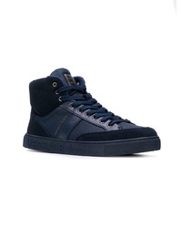 dunkelblaue hohe Sneakers aus Wildleder von Versace Jeans