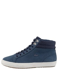 dunkelblaue hohe Sneakers aus Wildleder von Lacoste