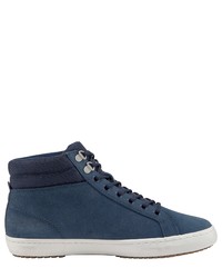 dunkelblaue hohe Sneakers aus Wildleder von Lacoste