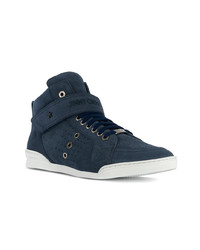 dunkelblaue hohe Sneakers aus Wildleder von Jimmy Choo