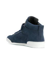 dunkelblaue hohe Sneakers aus Wildleder von Jimmy Choo