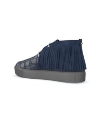 dunkelblaue hohe Sneakers aus Wildleder von Swear