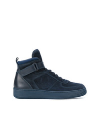 dunkelblaue hohe Sneakers aus Wildleder von Moncler