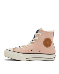 dunkelblaue hohe Sneakers aus Wildleder von Converse