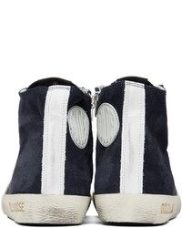 dunkelblaue hohe Sneakers aus Wildleder von Golden Goose