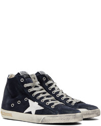 dunkelblaue hohe Sneakers aus Wildleder von Golden Goose