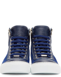 dunkelblaue hohe Sneakers aus Wildleder von Jimmy Choo