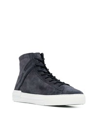 dunkelblaue hohe Sneakers aus Wildleder von Hogan