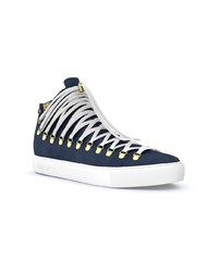 dunkelblaue hohe Sneakers aus Wildleder von Swear