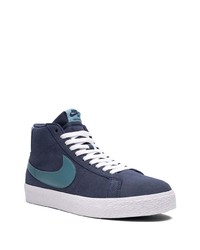 dunkelblaue hohe Sneakers aus Wildleder von Nike