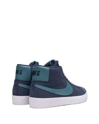 dunkelblaue hohe Sneakers aus Wildleder von Nike