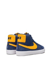 dunkelblaue hohe Sneakers aus Wildleder von Nike