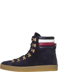 dunkelblaue hohe Sneakers aus Wildleder von Tommy Hilfiger