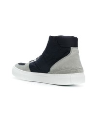 dunkelblaue hohe Sneakers aus Wildleder von Stone Island