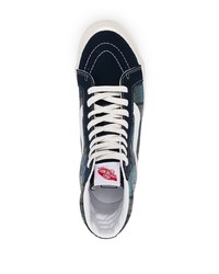 dunkelblaue hohe Sneakers mit Schottenmuster von Vans