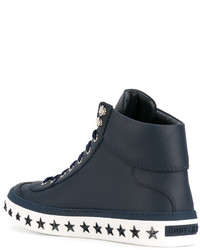 dunkelblaue hohe Sneakers von Jimmy Choo