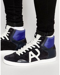 dunkelblaue hohe Sneakers von Armani Jeans