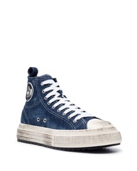 dunkelblaue hohe Sneakers von DSQUARED2