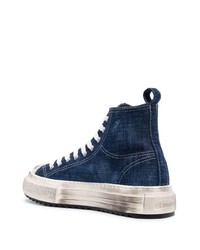 dunkelblaue hohe Sneakers von DSQUARED2