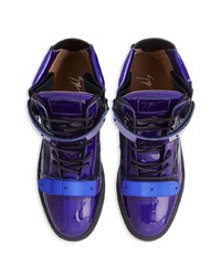 dunkelblaue hohe Sneakers von Giuseppe Zanotti