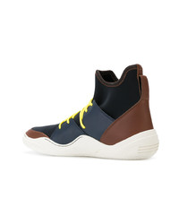 dunkelblaue hohe Sneakers von Lanvin