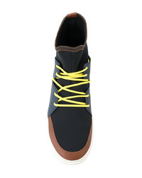 dunkelblaue hohe Sneakers von Lanvin