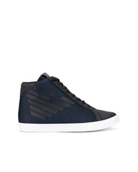 dunkelblaue hohe Sneakers von Ea7 Emporio Armani