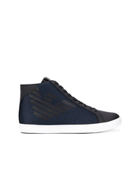 dunkelblaue hohe Sneakers von Ea7 Emporio Armani