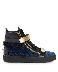 dunkelblaue hohe Sneakers von Giuseppe Zanotti