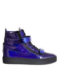 dunkelblaue hohe Sneakers von Giuseppe Zanotti