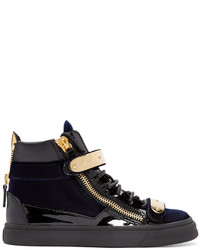 dunkelblaue hohe Sneakers von Giuseppe Zanotti