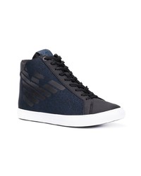 dunkelblaue hohe Sneakers von Ea7 Emporio Armani