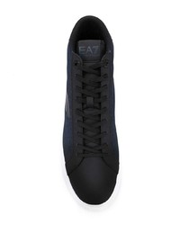 dunkelblaue hohe Sneakers von Ea7 Emporio Armani