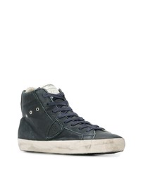 dunkelblaue hohe Sneakers von Philippe Model