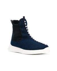 dunkelblaue hohe Sneakers von Miu Miu