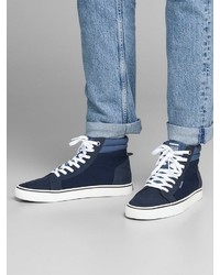 dunkelblaue hohe Sneakers von Jack & Jones