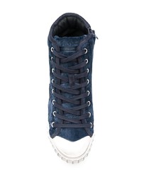 dunkelblaue hohe Sneakers von Philippe Model