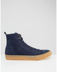 dunkelblaue hohe Sneakers von Asos