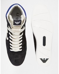 dunkelblaue hohe Sneakers von Armani Jeans