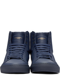 dunkelblaue hohe Sneakers von Givenchy