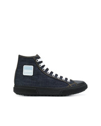 dunkelblaue hohe Sneakers von Prada