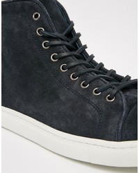 dunkelblaue hohe Sneakers