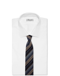 dunkelblaue horizontal gestreifte Krawatte von Brioni