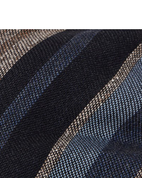 dunkelblaue horizontal gestreifte Krawatte von Brioni